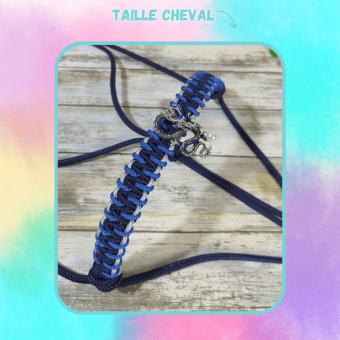 Licol "Dragon" bleu marine taille cheval