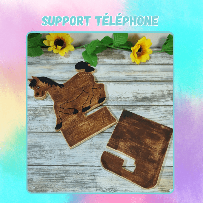 Support téléphone en bois (modèle bai)